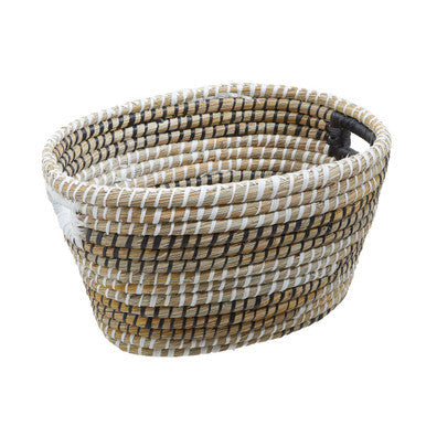 Set of Three Oval Straw Baskets