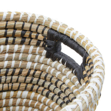 Set of Three Oval Straw Baskets