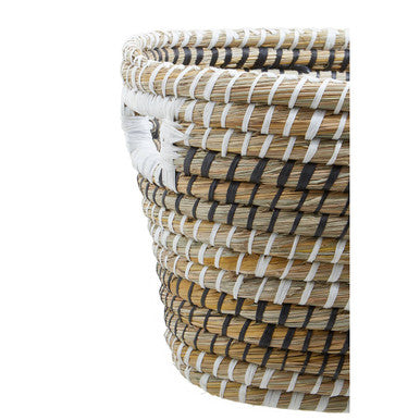 Set of Three Oval Straw Baskets