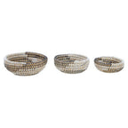 Set Of 3 Baskets With Black And White Detail