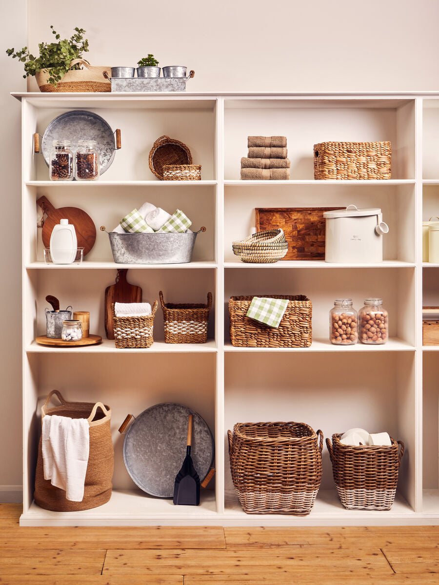 Set Of 3 Baskets With Black And White Detail