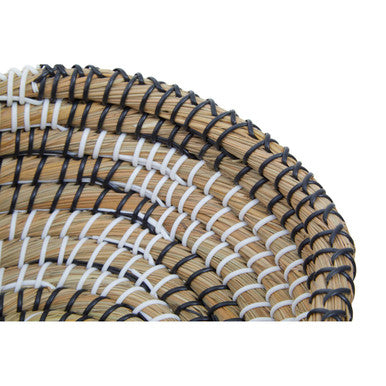 Set Of 3 Baskets With Black And White Detail
