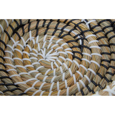 Set Of 3 Baskets With Black And White Detail