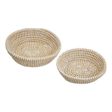 Set of Two Oval Woven Baskets