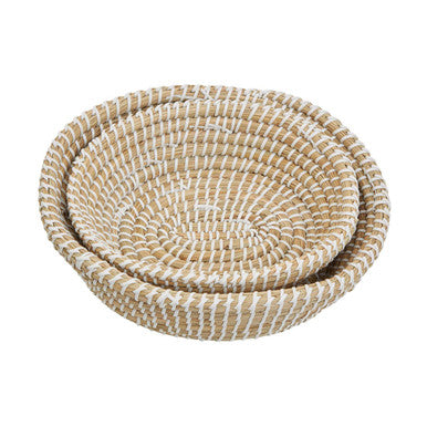 Set of Two Oval Woven Baskets