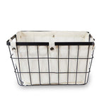 Medium Black Wire Storage Basket with Lining
