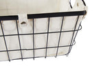 Medium Black Wire Storage Basket with Lining