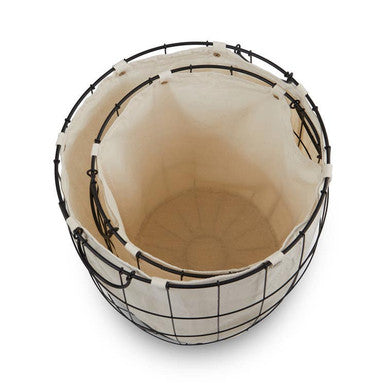 Set of Two Matte Black Laundry Baskets