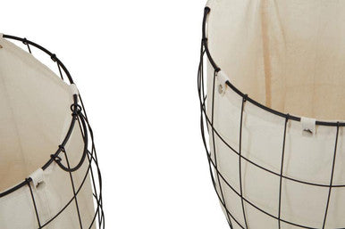 Set of Two Matte Black Laundry Baskets