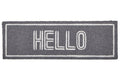 Hello Grey and White Rectangular Coir Doormat