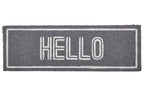 Hello Grey and White Rectangular Coir Doormat