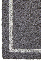 Hello Grey and White Rectangular Coir Doormat