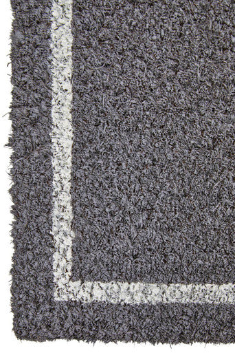 Hello Grey and White Rectangular Coir Doormat