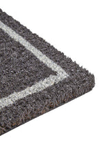 Hello Grey and White Rectangular Coir Doormat