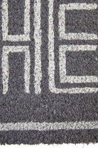 Hello Grey and White Rectangular Coir Doormat