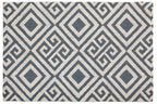 Blue and White Geo Coir Doormat