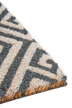 Blue and White Geo Coir Doormat