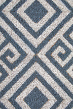 Blue and White Geo Coir Doormat