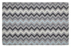 Grey and White Chevron Coir Doormat