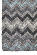 Grey and White Chevron Coir Doormat