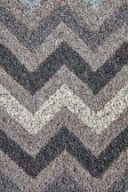 Grey and White Chevron Coir Doormat