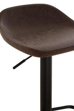 Mocha Leather Effect Set of 2 Adjustable Bar Stools