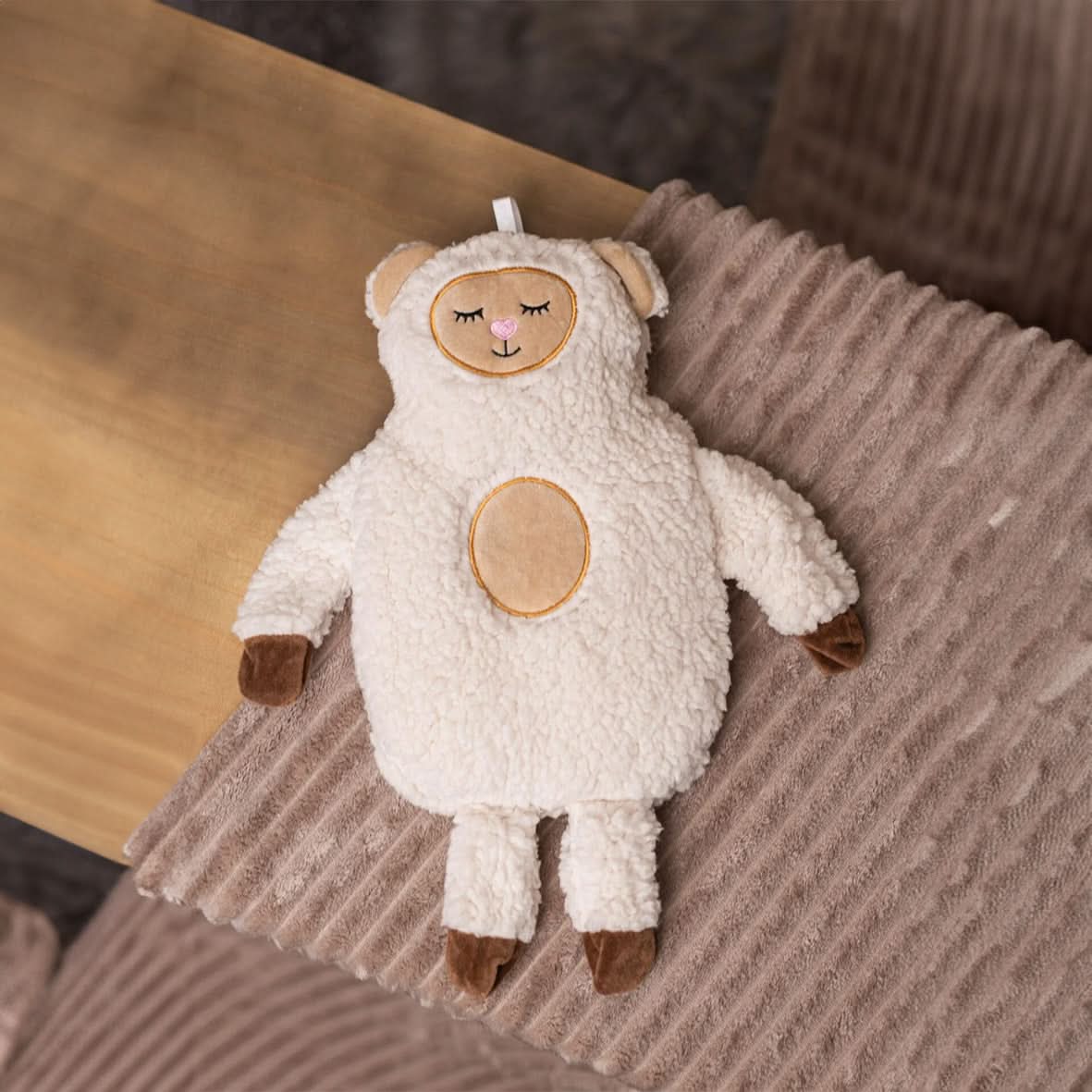 1L Sheep Hot Water Bottle with Soft Plush Cover 40cm