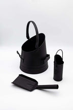 Fireside Coal Bucket & Match Canister - Black