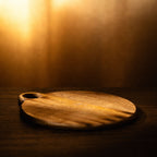 Wooden Round Chopping Board With Ring Handle, Cheese Serving Board