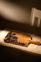 Festive Wooden Holly Berries Cheese Board