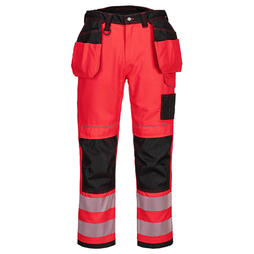 Portwest T501 PW3 Hi-Vis Holster Kneepad Work Trouser Various Colours Red Black