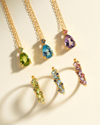 Emerald & Peridot Pear Cut Half Eternity Band in 18k Gold Vermeil