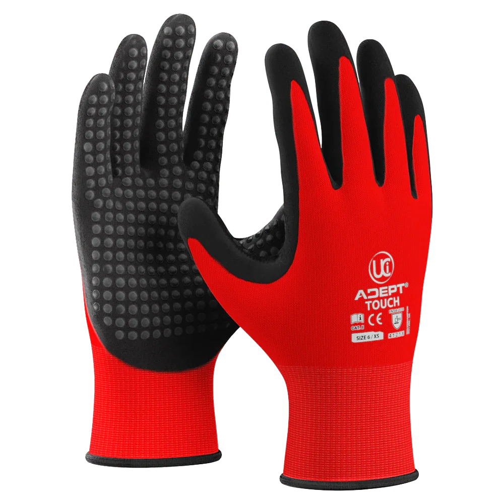 Adept Touch Screen Grip Nitrile Gloves (10 Pack)