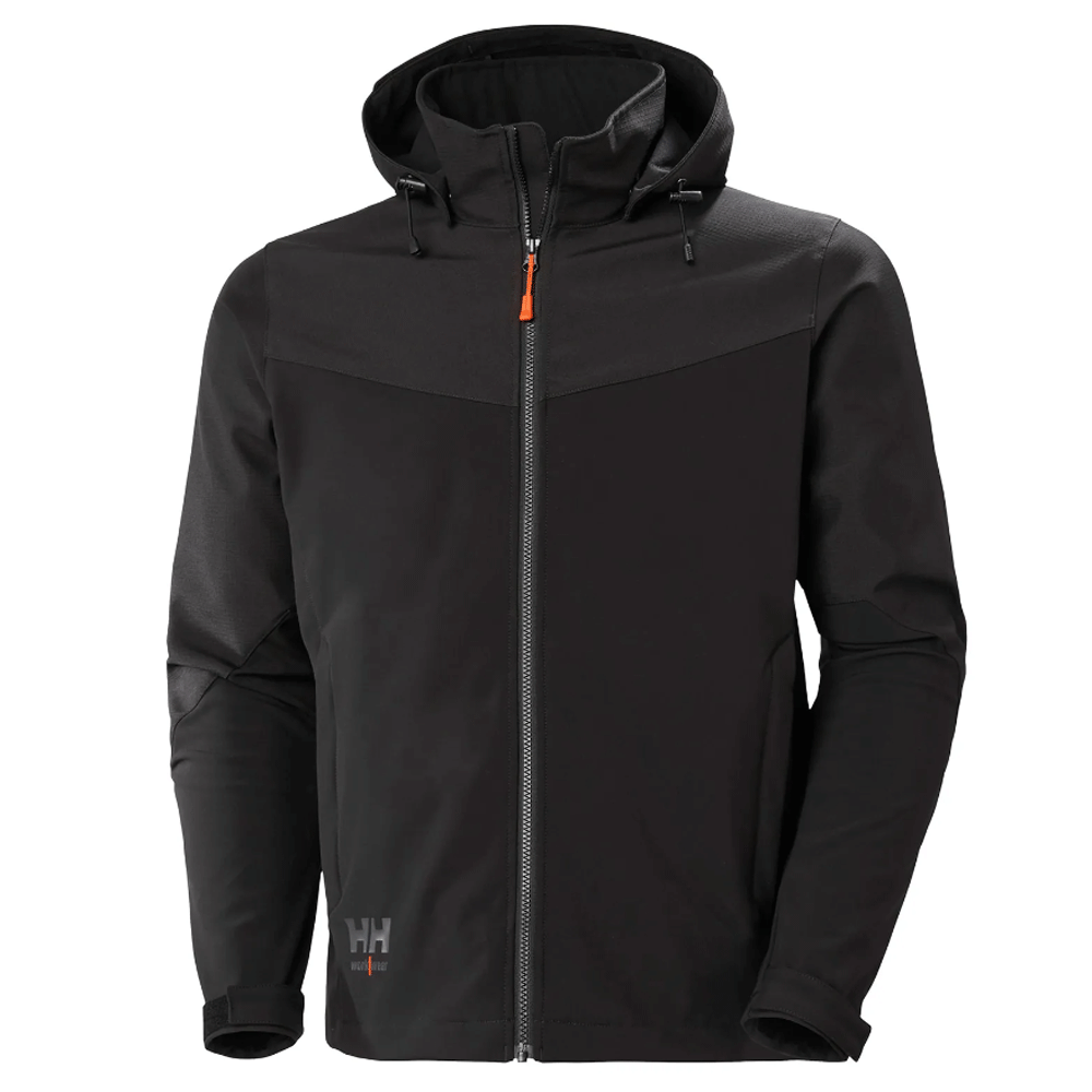 Helly Hansen 74290 Oxford Softshell Hooded Work Jacket Black
