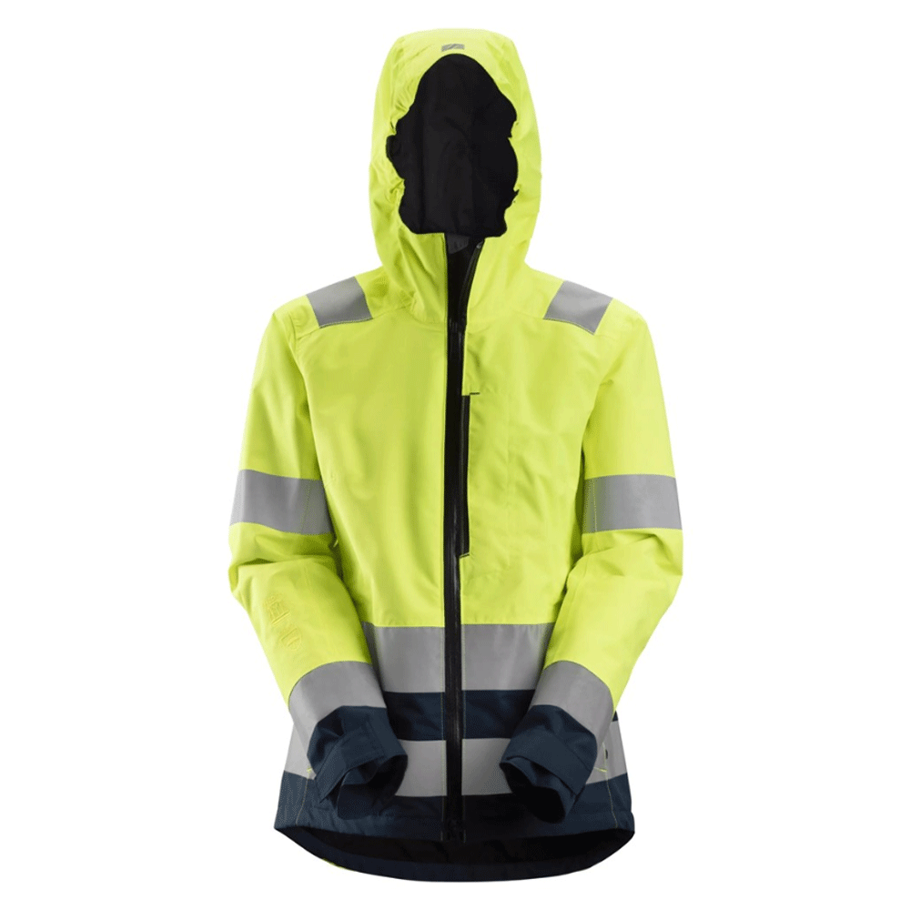 Snickers 1347 AllroundWork, Women’s Hi-Vis Waterproof Shell Jacket Class 2/3 Various Colours Yellow Navy