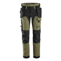 Snickers 6275 AllroundWork, 4-way Stretch Trousers Holster Pockets Khaki Green
