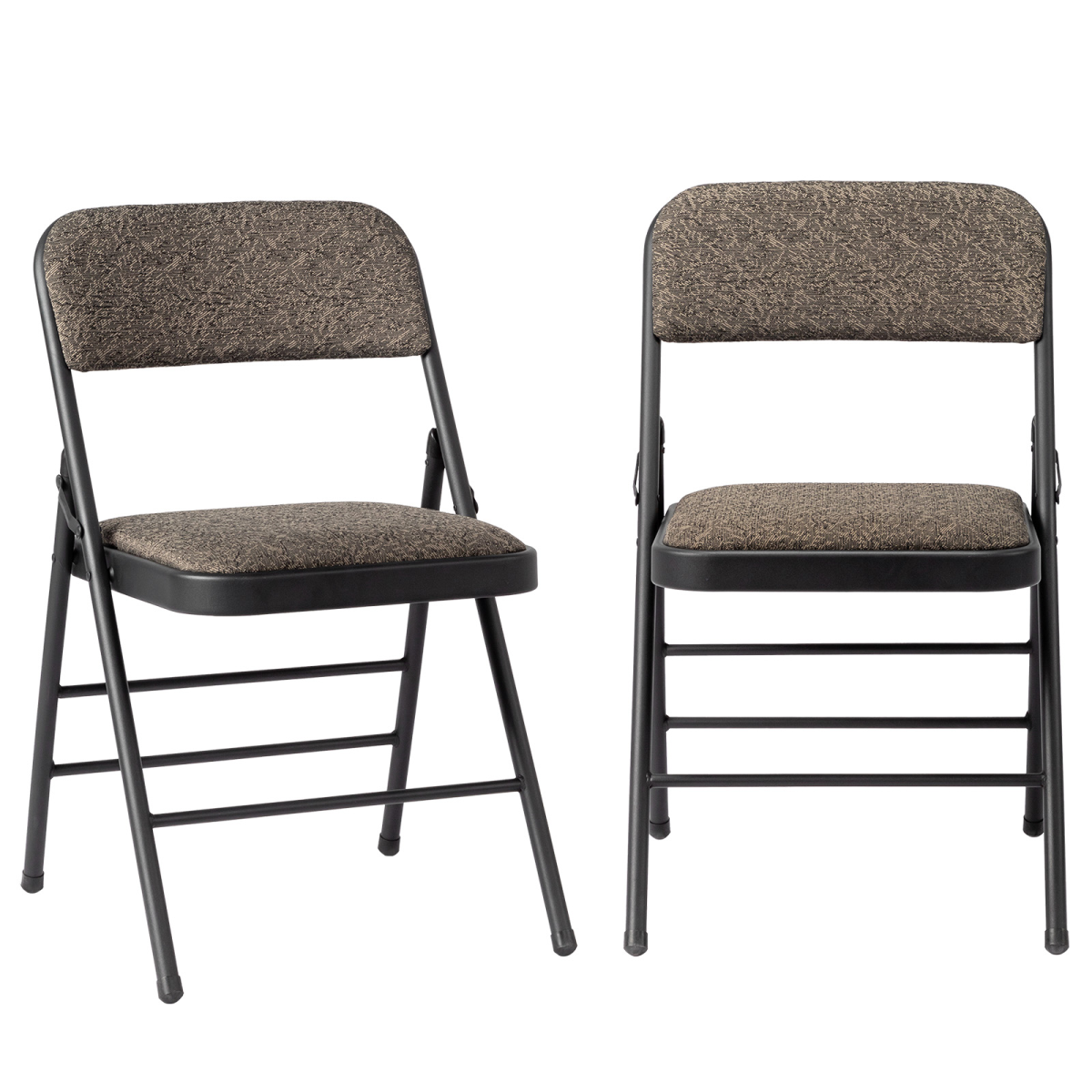 Set of 2 Padded Folding Conference Chairs with Frosted Iron Frame