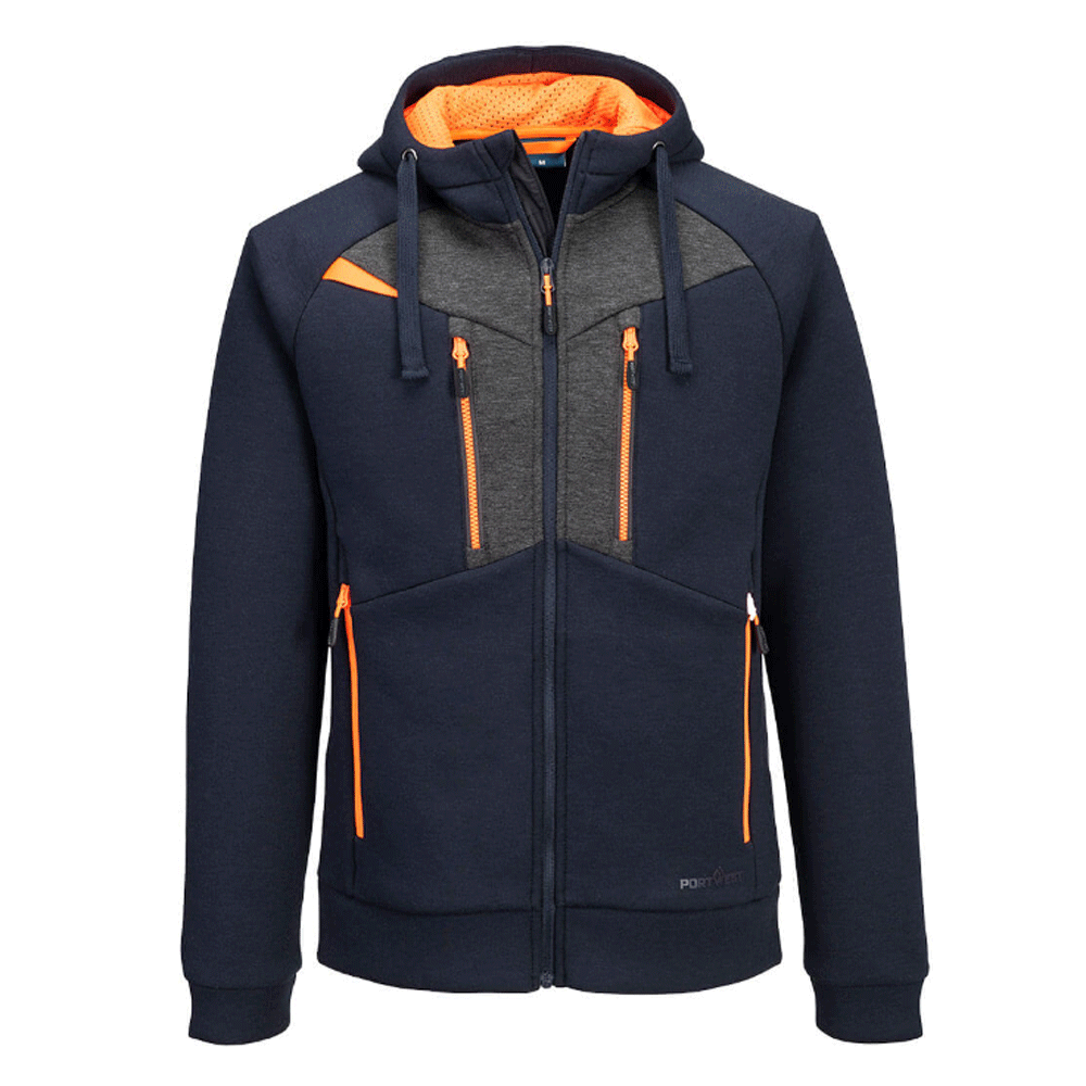 Portwest DX472 DX4 Moisture Wicking Full Zip Work Hoodie Various Colours Dark Navy