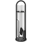 5 PCS Fireplace Companion Set, Metal Fireside Companion Set, Silver