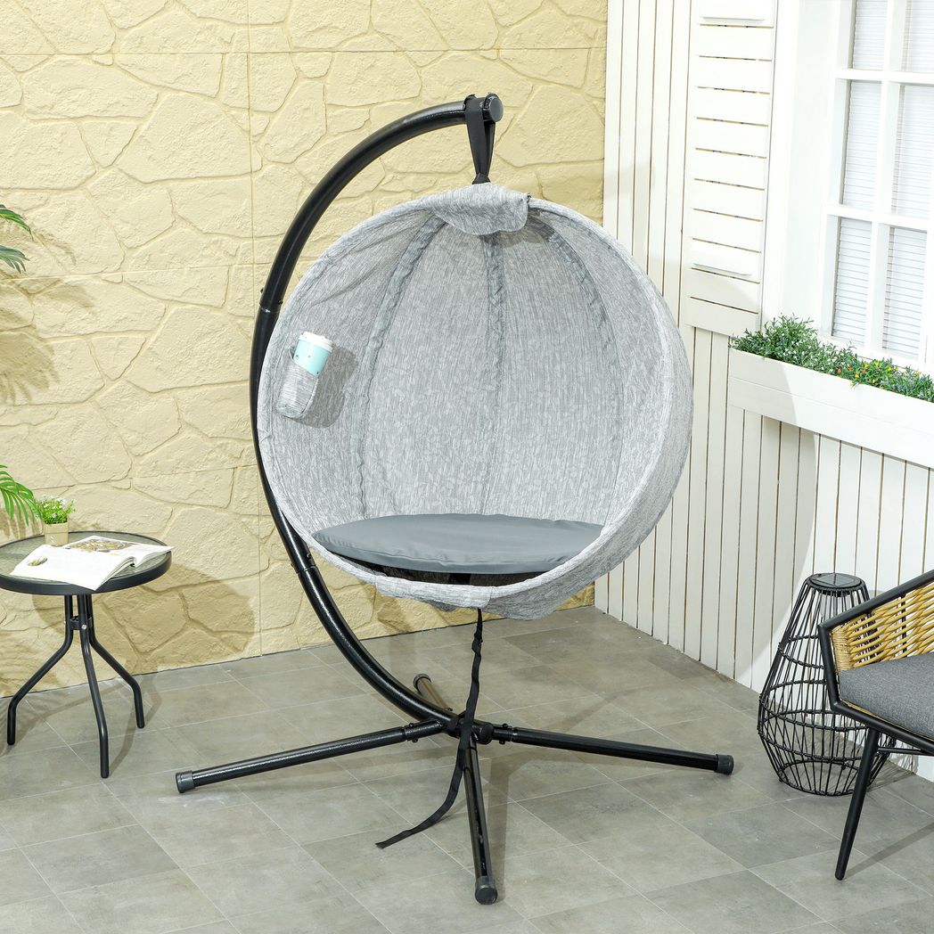 Hanging Egg Chair Outdoor Indoor Swing Chair, Folding Basket