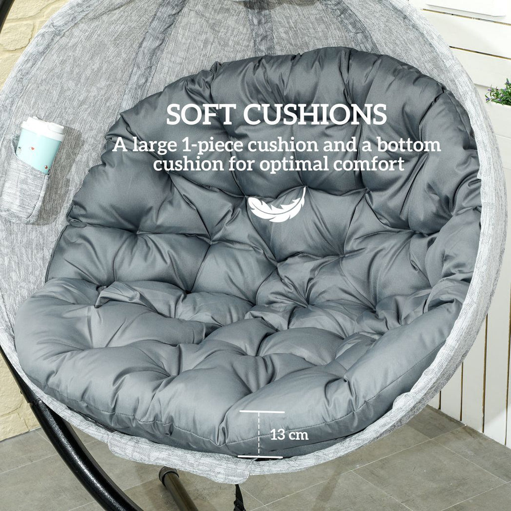 Hanging Egg Chair Outdoor Indoor Swing Chair, Folding Basket