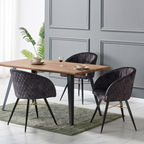Rocco LUX 5PCs Dining Set includes an Oak Dining Table and Set of 4 Dining Chairs