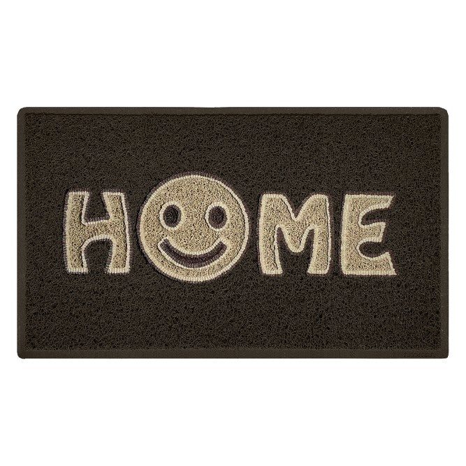 Home Smile Inlay Embossed Spaghetti Doormat 75x44cm Brown