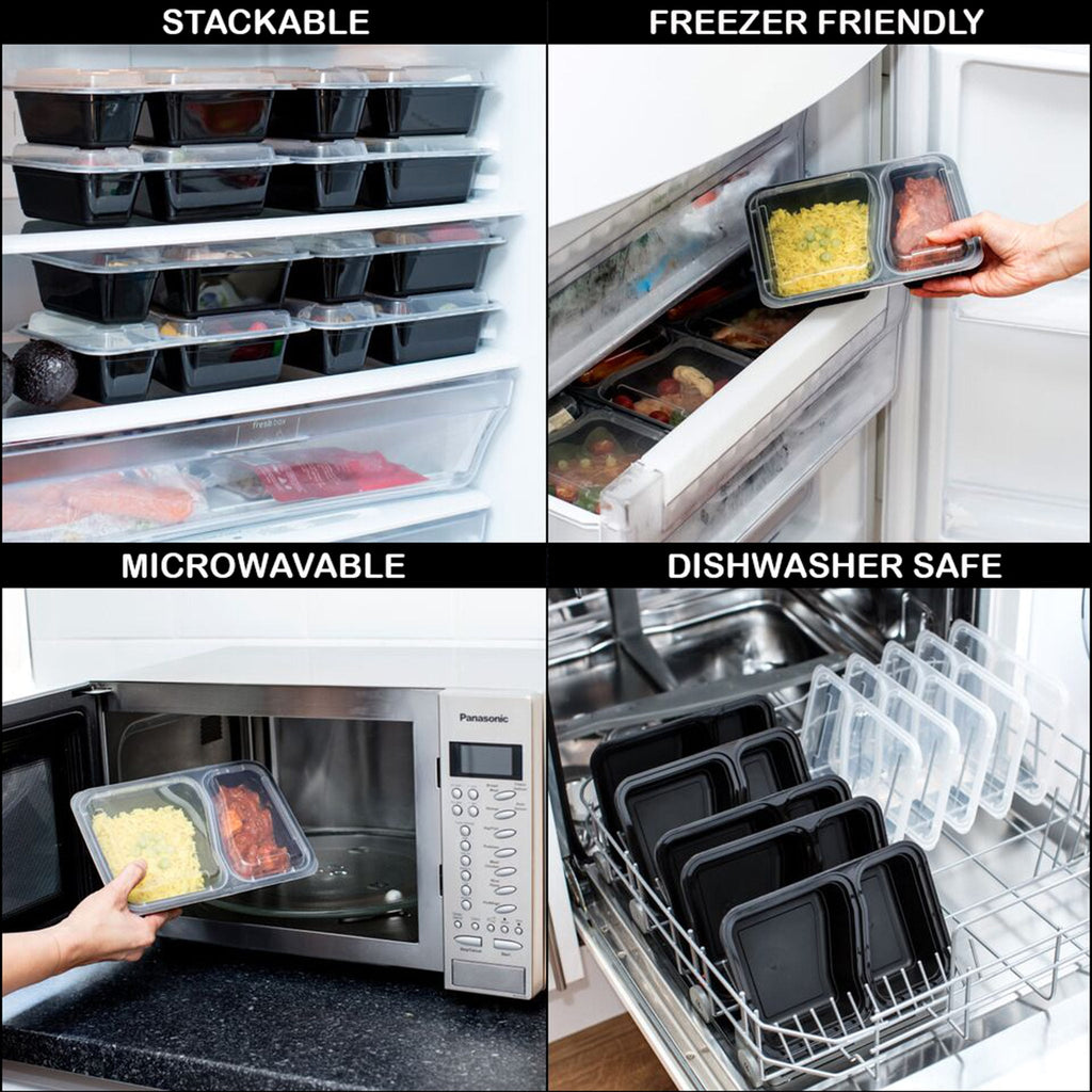 1-Compartment Reusable Plastic Containers - 828ml