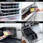 1-Compartment Reusable Plastic Containers - 828ml