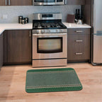 Washable Designer Bordered Green Rug