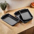 Set of Three Roasting Trays with Wire Racks