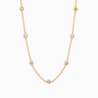 Rainbow Gemstone Necklace in 18k Gold Vermeil
