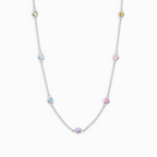 Rainbow Gemstone Necklace in Sterling Silver