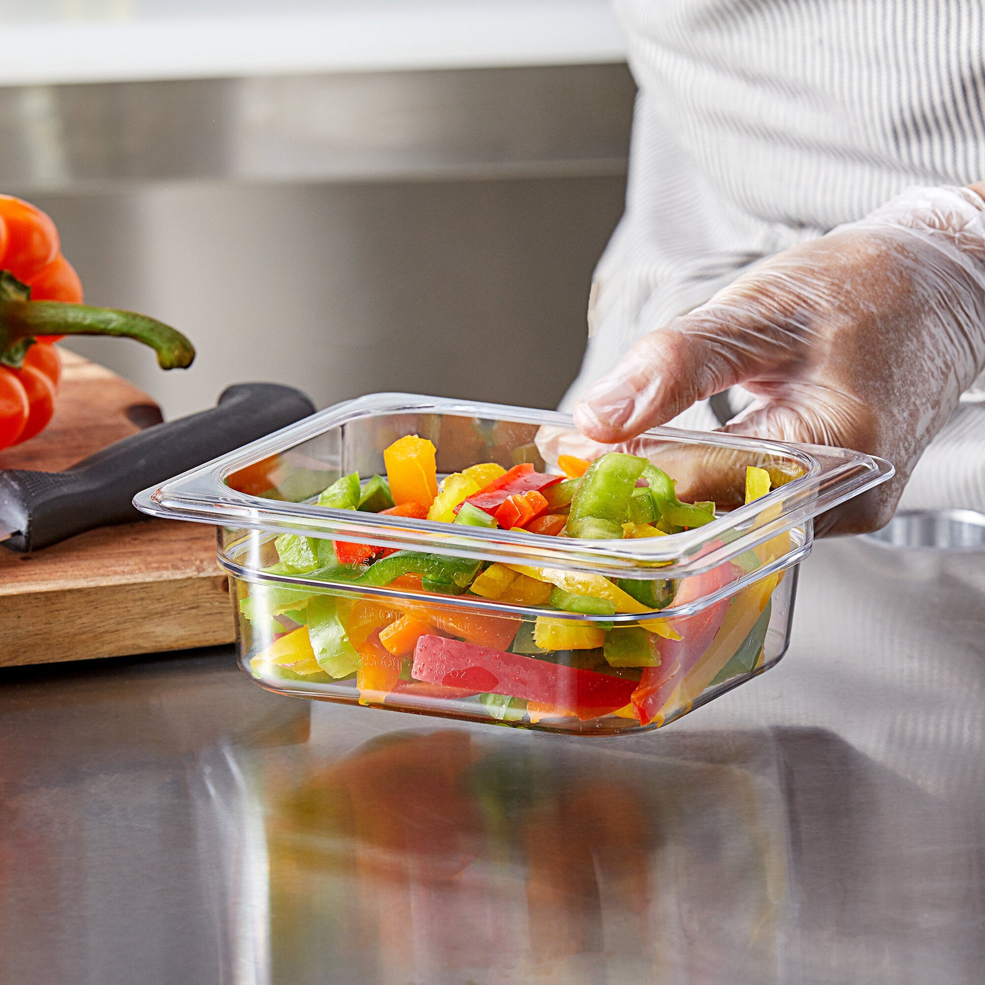 GN 1/6, 65mm Deep Clear Polycarbonate Gastronorm Container